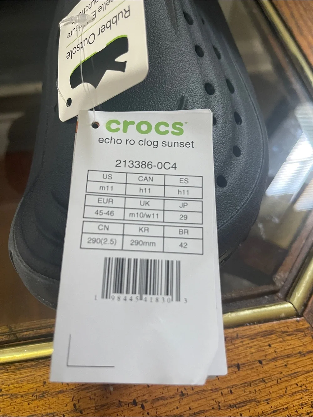 CROCS Echo Ro Clog Sunset in Black with Orange Accent